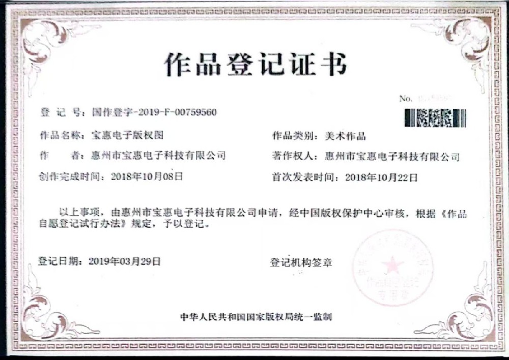 作品登记证书